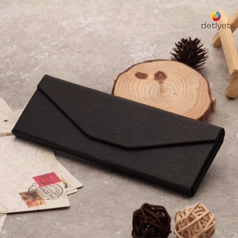 COD🌷เคสแว่นกันแดดสไตล์เกาหลีสามมิติพับได้แบบพกพาเคสสายหนังซองทรงสามเหลี่ยมเคสใส่แว่นตาสำหรับผู้ชายและผู้หญิง-detlyet