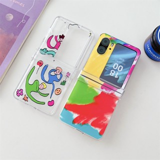 เคสโทรศัพท์มือถือ ป้องกันกระแทก หน้าจอพับได้ ลายกราฟฟิติ และนักเต้นตลก สีสันสดใส แบบสร้างสรรค์ สําหรับ Oppo Find N2