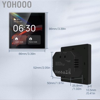 Yohooo Smart Switch Panel Home Voice Control 100-240V Support Multiple Devices 4 Inch Date Time Display for Indoor