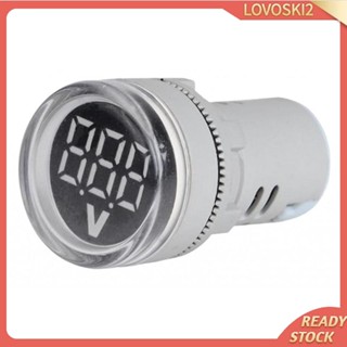 [Lovoski2] โวลต์มิเตอร์ดิจิทัล LED ทรงกลม ขนาดเล็ก 12-500V