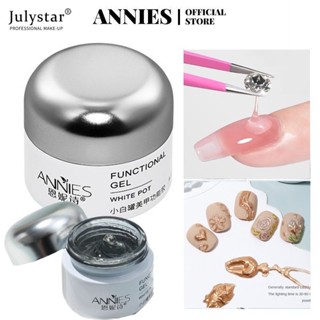 JULYSTAR ANNIES กึ่งแข็งเล็บกระป๋อง Magic Mirror Powder พิเศษ 3D Semi Solid การสร้างแบบจำลองกาวไม่ไหล Phototherapy กาวเล็บ