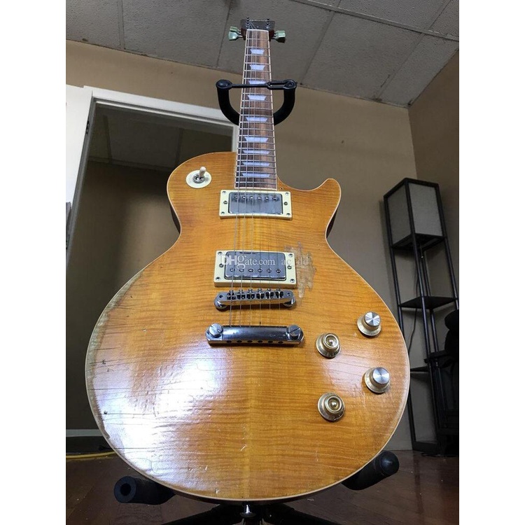 Gibson Kirk Hammett Signature Unburst Butter scotch Relic กีตาร์ไฟฟ้า เปลวไฟ เมเปิ้ล คอวันพีช