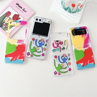 เคสโทรศัพท์มือถือ กันกระแทก หน้าจอพับได้ ลายกราฟฟิตี้ตลก สีสันสดใส สําหรับ Samsung Z Flip5 5G Z Flip4 3