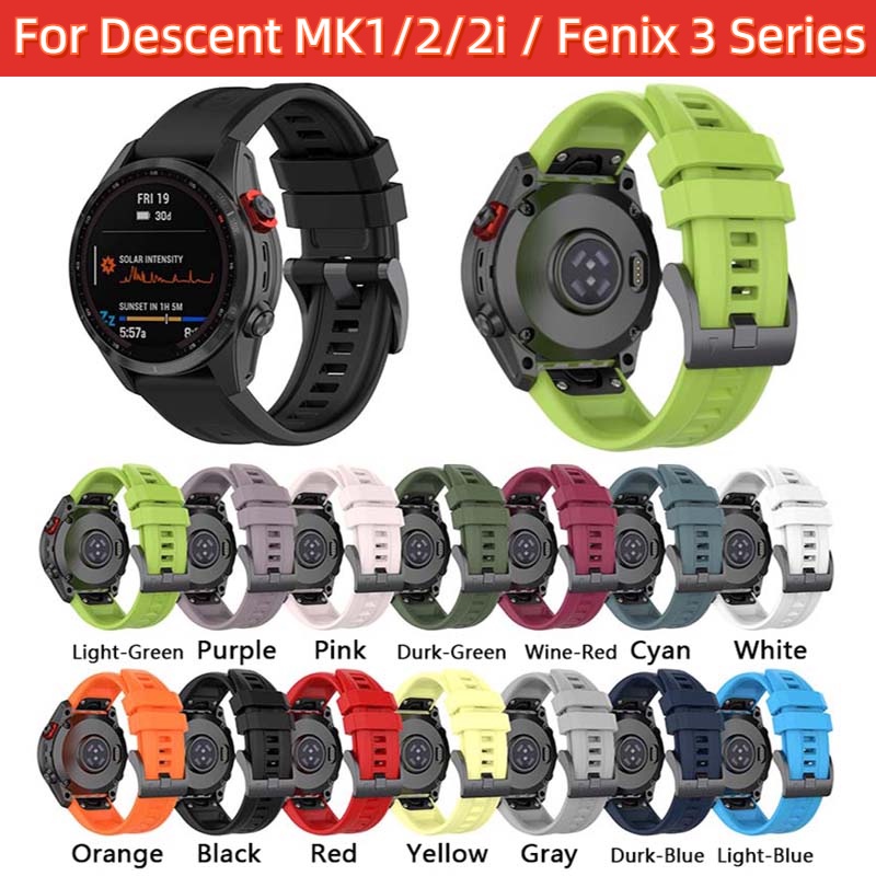 สายนาฬิกาข้อมือ 26 มม. แบบเปลี่ยน สําหรับ Garmin Descent mk1 MK2 MK2i Fenix 3 HR Sapphire