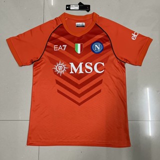 เสื้อกีฬาแขนสั้น ลายทีมชาติฟุตบอล Napoli Red Goalkeeper Jersey S-XXL 23-24 ชุดเหย้า สําหรับผู้ชาย