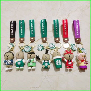 Yb2 Starbucks พวงกุญแจ จี้ตุ๊กตาหมี PVC น่ารัก สําหรับห้อยกระเป๋า BY2