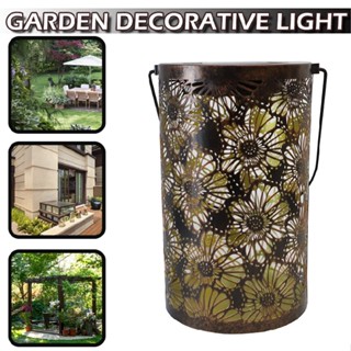 Solar LED Butterfly Hanging Lantern Lights Hollowed Waterproof Retro Night Light