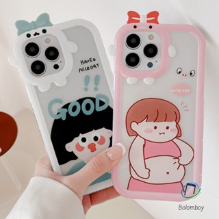 เคสโทรศัพท์คู่รัก สําหรับไอโฟน 11 12 13 14 15 Pro Max 6 7 8 Plus XR X XS MAX SE สาว โปร่งใสนุ่มเปลือก