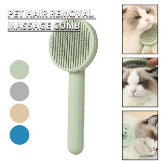 Pet Dog Cat Brush Grooming Self-Cleaning Slicker Brush Massage Hair Comb Cleaner