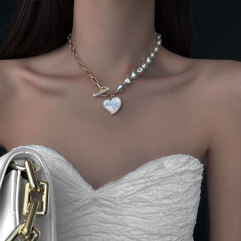 Ht เวอร์ชั่นเกาหลีแฟชั่นสร้อยคอรักผู้หญิง Y2K สไตล์หวานเย็นเย็บเสื้อผ้าฮิปฮอปโซ่เสื้อกันหนาว - รูปที่ 5