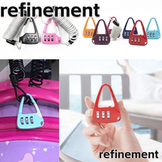 Refinement กุญแจล็อคตู้เสื้อผ้า หอพัก โลหะผสมสังกะสี แบบใส่รหัสผ่าน 3 หลัก ขนาดเล็ก กันขโมย