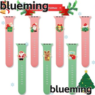 Blueming2 สายนาฬิกาข้อมือ ซิลิโคน จี้ซานตาคลอส ต้นคริสต์มาส เครื่องประดับแฟชั่น