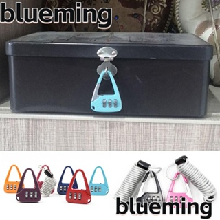 Blueming2 กุญแจล็อคตู้เสื้อผ้า กันขโมย แบบใส่รหัสผ่าน 3 หลัก โลหะผสมสังกะสี ขนาดพกพา สุ่มสี