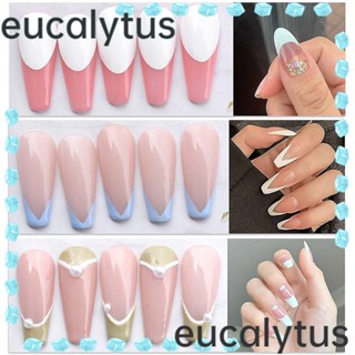 Eucalytus1 สติกเกอร์ลายฉลุ รูปตัว V สไตล์ฝรั่งเศส 6 แบบ สําหรับตกแต่งเล็บ