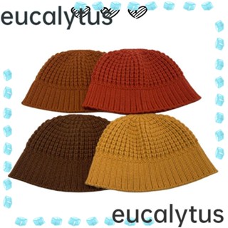 Eucalytus1 หมวกบีนนี่ ผ้าถัก นิ่ม อบอุ่น ลายหัวกะโหลก สไตล์ชาวประมง สําหรับผู้หญิง