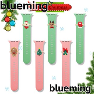 Blueming2 สายนาฬิกาข้อมือ ซิลิโคน จี้ซานตาคลอส ต้นคริสต์มาส สร้างสรรค์ อุปกรณ์เสริม สําหรับ iWatch