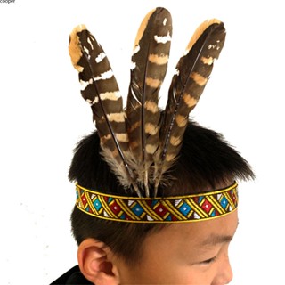 【จัดส่ง】 Headwear Feather ชาติพันธุ์คริสต์มาสเด็กอินเดียยอดนิยมหมวกพรหม Feather Crown