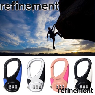 Refinement กุญแจล็อคกระเป๋าเป้สะพายหลัง โลหะผสมสังกะสี 3 หลัก แบบพกพา สุ่มสี