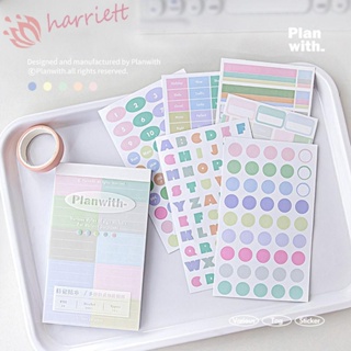 Harriett สติกเกอร์ฉลาก ลายโน้ต อเนกประสงค์ DIY สําหรับติดตกแต่งเครื่องเขียนนักเรียน