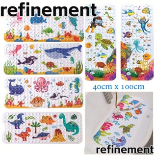 Refinement แผ่นรองอาบน้ํา PVC แบบนิ่ม ลายการ์ตูน กันลื่น เพื่อความปลอดภัย สําหรับเด็ก