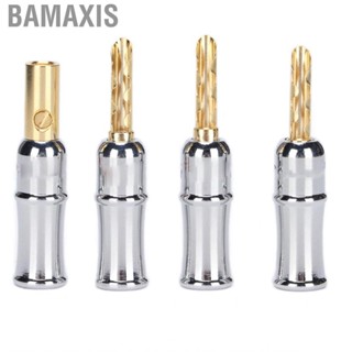 Bamaxis 4PCS Banana Plug Connector 24K Gold Plated Brass