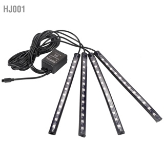 HJ001 ไฟ LED Strip รถยนต์  4 ชิ้น 48 ไฟหลากสีเพลงภายในรถ