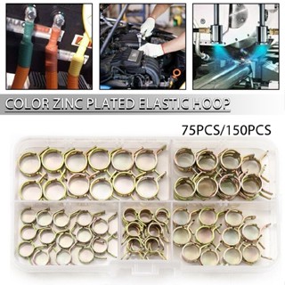 75/150PCS Spring Clip Fuel Line Hose Water Pipe Air Tube Clamps Fastener Kit