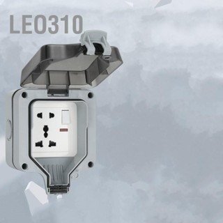 Leo310 ซ็อกเก็ตกันน้ำกลางแจ้ง IP66 ความต้านทานการกัดกร่อน Anti Splashing ติดผนัง Patio Outlet สำหรับ Garden