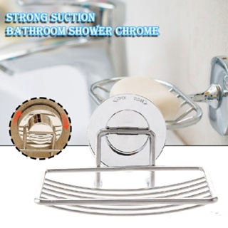 Strong Suction Cup Soap Dish Stainless Steel Sponge Holder for Bathroom Kitchen