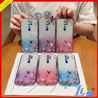 เคส Oppo A9 2020 A5 2020 ดอกไม้ ผีเสื้อ เคสโทรศัพท์ ป้องกัน HYB