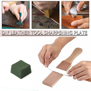 Double Sided Strop Paddle Leather Strop Sharpener Stropping Block Kit for Honing