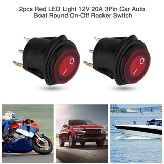 Tma~ ไฟ LED สีแดง 12V 24V 20A 3Pin สําหรับรถยนต์ เรือ 2 ชิ้น#8209