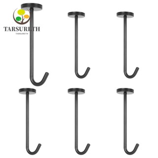 Tarsureth ตะขอสเตนเลส 304 4.1 สีดํา สําหรับแขวนเสื้อโค้ท เพดาน ห้องน้ํา ห้องครัว 6 แพ็ค