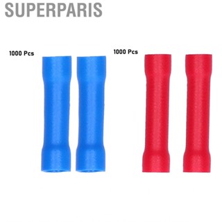 Superparis 1000Pcs Blue Butt Connectors Fully Insulated Crimp Terminal for Automotive Electronic Applications