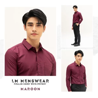 เสื้อเชิ้ตคอปก มีกระเป๋า 20 สี ขาว/ขาวครีม/ชมพูอ่อน/ชมพูโรส/แดง/เลือดหมู/กรม/ดำ