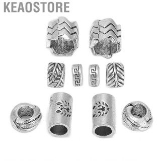 Keaostore 10Pcs Viking Beard Beads Dreadlock Tube Pendants Hair Decorations