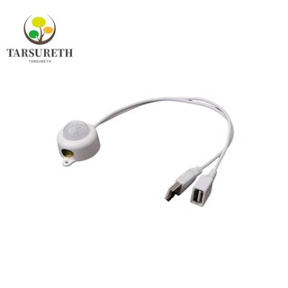 Tarsureth สายไฟ LED สวิตช์สัมผัส 5V USB ขนาดเล็ก สีขาว