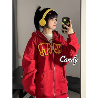 Candy Kids เสื้อผ้าผู้ญิง แขนยาว เสื้อฮู้ด คลุมหญิง สไตล์เกาหลี แฟชั่น A28J1C9 34Z230823