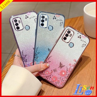 เคส OPPO A53 HYB ดอกไม้ ผีเสื้อ เคสโทรศัพท์ ป้องกัน