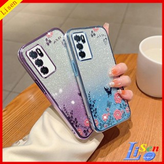 เคส OPPO A16 HYB ดอกไม้ ผีเสื้อ เคสโทรศัพท์ ป้องกัน