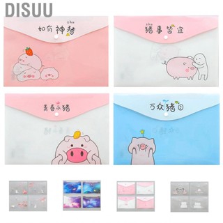 Disuu A4 Document Bag Transparent File Test Paper Storage  Snap Stationery Folder