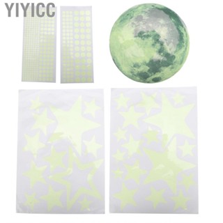 Yiyicc Luminous Moon Star Wall  Glow in The Dark Decal Atmospheric Easy Cleaning for Spas Beauty Salons