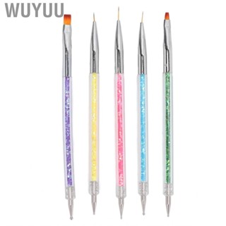 Wuyuu 5pcs Nail Art Brush Home Salon Portable Double Headed Painting  Line LJ4