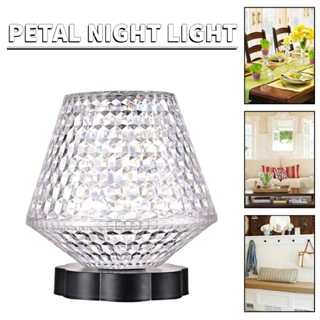 LED Crystal Table Lamp Diamond Rose Bar Night Lamp Touch Atmosphere Bedside Lamp