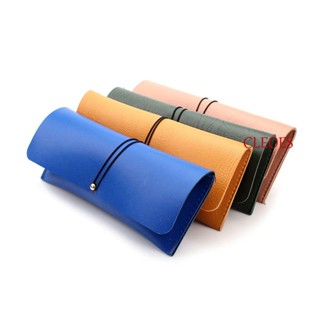 Cleoes กล่องแว่นตาอ่านหนังสือ PVC หนังนิ่ม สีพื้น สําหรับผู้หญิง 1 ชิ้น