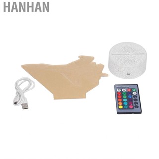 Hanhan 3D Lamp 16 Colors 4 Flashing Modes Dimmable Touch  Fighter Night Light UT