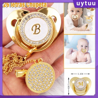 Uytuu 【Delievery รวดเร็ว】 26 ตัวอักษร Golden Soothing Pacifier เด็กหย่านม Soothing Play ปาก