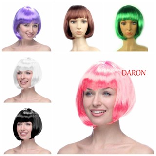 Daron วิกผมบ๊อบสั้น ตรง ระบายอากาศ สีดํา สีชมพู เหมาะกับงานปาร์ตี้คริสต์มาส สําหรับผู้หญิง