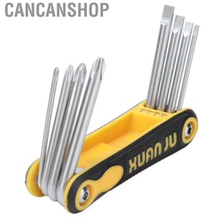 Cancanshop Folding Screwdriver 8 In 1 Chrome Steel Kit Rustproof