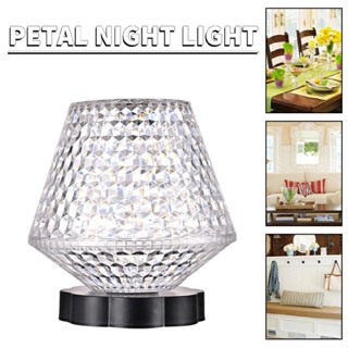 LED Crystal Table Lamp Diamond Rose Bar Night Lamp Touch Atmosphere Bedside Lamp